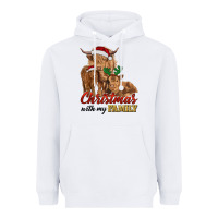 White Cow and Calves Christmas with My Family Heavyweight Hoodie - RanaPortraitStore