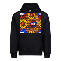 Black usa sunflower seamless pattern Urban Hoodie - BundleAndBundleShop