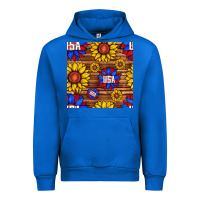 Cobalt usa sunflower seamless pattern Urban Hoodie - BundleAndBundleShop