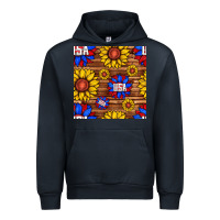 Navy usa sunflower seamless pattern Urban Hoodie - BundleAndBundleShop