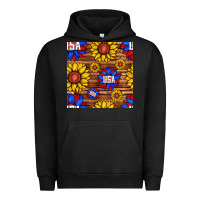 Pigment Black usa sunflower seamless pattern Urban Hoodie - BundleAndBundleShop