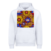White usa sunflower seamless pattern Urban Hoodie - BundleAndBundleShop