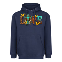 Navy love with cross Heavyweight Hoodie - texasbilliewilder