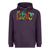 Plum love with cross Heavyweight Hoodie - texasbilliewilder