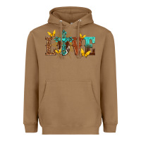 Toasted Coconut love with cross Heavyweight Hoodie - texasbilliewilder
