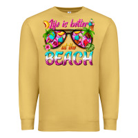Antique Gold life is better at the beach Premium Sweatshirt - texasbilliewilder