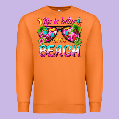 Life Is Better At The Beach Premium Sweatshirt Designed By Texasbilliewilder