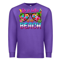 Purple life is better at the beach Premium Sweatshirt - texasbilliewilder