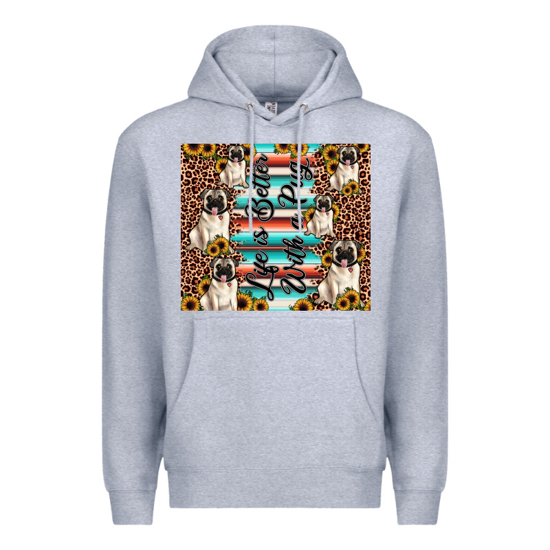 Life Is Better With A Pug Premium Hoodie by JahusDesignShop | Teevron