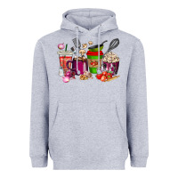 Heather Grey lunch lady coffee cups Heavyweight Hoodie - texasbilliewilder