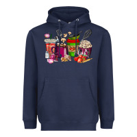 Navy lunch lady coffee cups Heavyweight Hoodie - texasbilliewilder