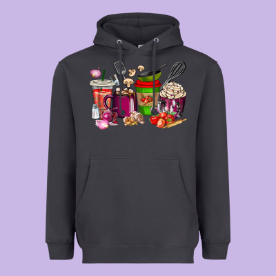 Heavyweight Hoodie lunch lady coffee cups
