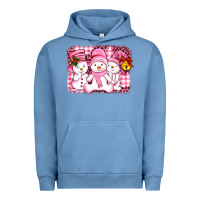 Pigment Pebble Blue chillin pink   with my snowmies  ado Urban Hoodie - AdoDesignShop