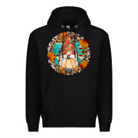 Black fall gnomes round earrings Premium Hoodie - Artiststas