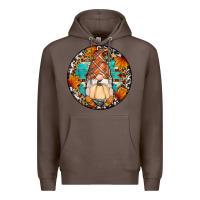 Coffee fall gnomes round earrings Premium Hoodie - Artiststas
