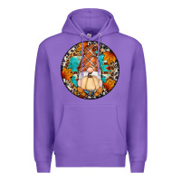 Purple fall gnomes round earrings Premium Hoodie - Artiststas