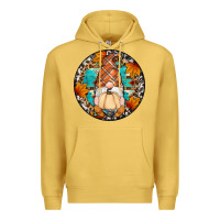 Antique Gold fall gnomes round earrings Premium Hoodie - Artiststas