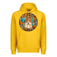 Lemon fall gnomes round earrings Premium Hoodie - Artiststas