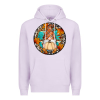 Lilac fall gnomes round earrings Premium Hoodie - Artiststas