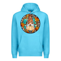 Ocean Blue fall gnomes round earrings Premium Hoodie - Artiststas