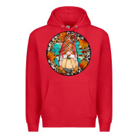 Red fall gnomes round earrings Premium Hoodie - Artiststas