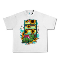 Lunar Rock Indiana Map Sunflower Cactus Serape Urban Heavy Tee - RanaPortraitStore