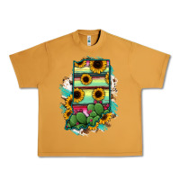 Peanut Butter Indiana Map Sunflower Cactus Serape Urban Heavy Tee - RanaPortraitStore