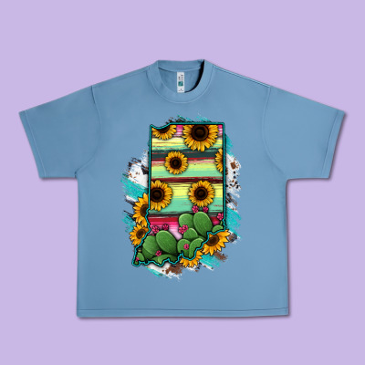 Indiana Map Sunflower Cactus Serape Urban Heavy Tee Designed By Ranaportraitstore