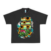 Pigment Black Indiana Map Sunflower Cactus Serape Urban Heavy Tee - RanaPortraitStore