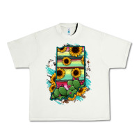 Pistachio Indiana Map Sunflower Cactus Serape Urban Heavy Tee - RanaPortraitStore