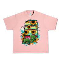 Salmon Indiana Map Sunflower Cactus Serape Urban Heavy Tee - RanaPortraitStore