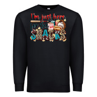 Black i'm just here for the snacks Premium Sweatshirt - Zillion Design Studio