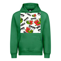 Emerald bookworm seamless pattern Urban Hoodie - BundleAndBundleShop