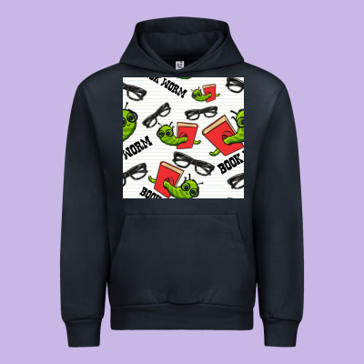 Bookworm Seamless Pattern Urban Hoodie Designed By Bundleandbundleshop