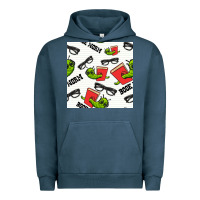 Pigment Midnight Navy bookworm seamless pattern Urban Hoodie - BundleAndBundleShop