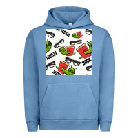 Pigment Pebble Blue bookworm seamless pattern Urban Hoodie - BundleAndBundleShop