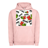 Pigment Salmon bookworm seamless pattern Urban Hoodie - BundleAndBundleShop