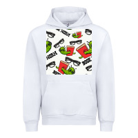 White bookworm seamless pattern Urban Hoodie - BundleAndBundleShop