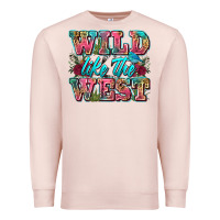 Pale Pink wild like the west Premium Sweatshirt - Zillion Design Studio