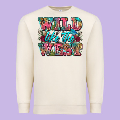 Wild Like The West Premium Sweatshirt Designed By Zillion Design Studio