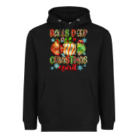 Black balls deep in christmas spirit Heavyweight Hoodie - Zillion Design Studio