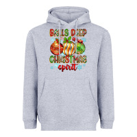 Heather Grey balls deep in christmas spirit Heavyweight Hoodie - Zillion Design Studio