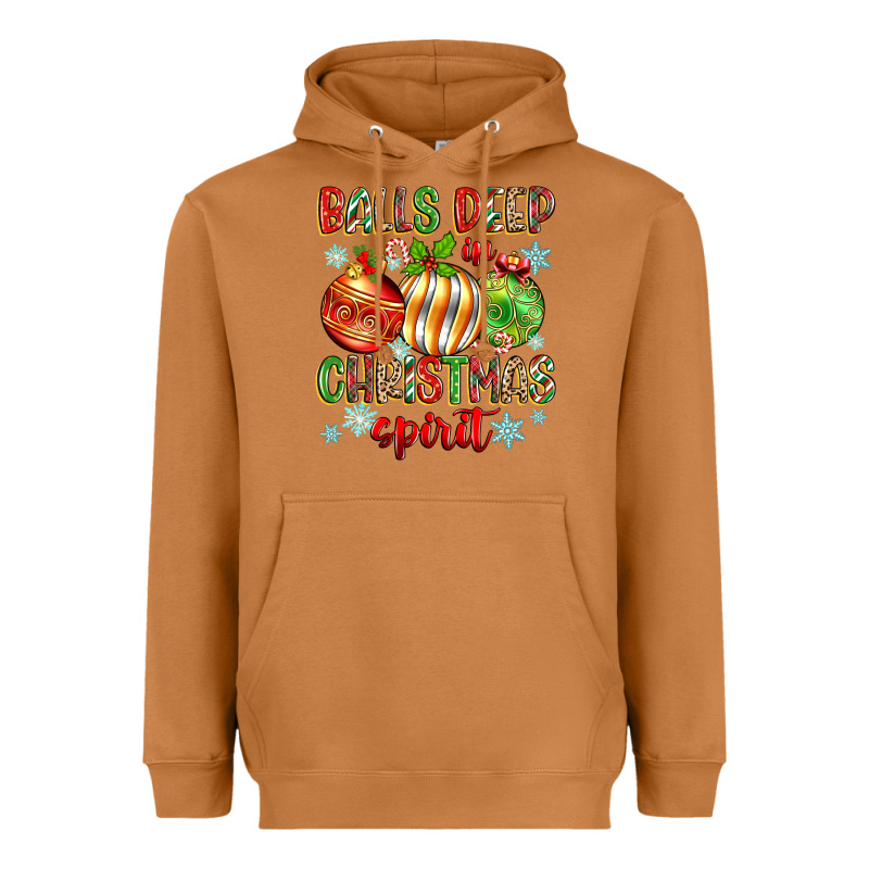 Balls Deep In Christmas Spirit Heavyweight Hoodie by Zillion Design Studio | Teevron