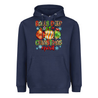 Navy balls deep in christmas spirit Heavyweight Hoodie - Zillion Design Studio