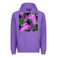 Purple halloween spider green leopard seamless pattern Premium Hoodie - BundleAndBundleShop
