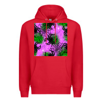 Red halloween spider green leopard seamless pattern Premium Hoodie - BundleAndBundleShop