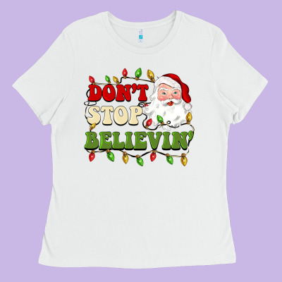 Don't Stop Believin Ladies Tee Designed By Barkaloodesign