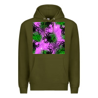 Army Green halloween spider green leopard seamless pattern Premium Hoodie - BundleAndBundleShop