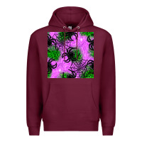 Burgundy halloween spider green leopard seamless pattern Premium Hoodie - BundleAndBundleShop