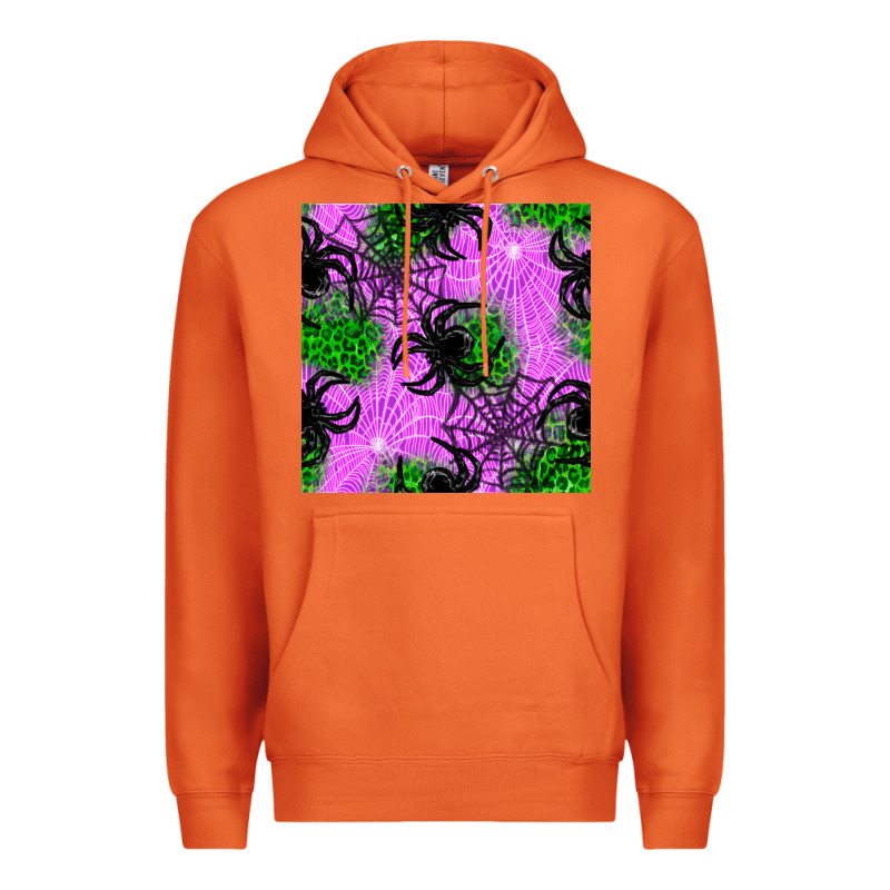 Halloween Spider Green Leopard Seamless Pattern Premium Hoodie by BundleAndBundleShop | Teevron